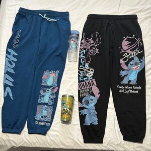 Disney Stitch Blue and Black Jogger Pants Set